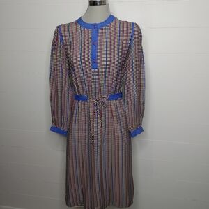 VINTAGE 80's Silk Blend Midi Dress Size S/M